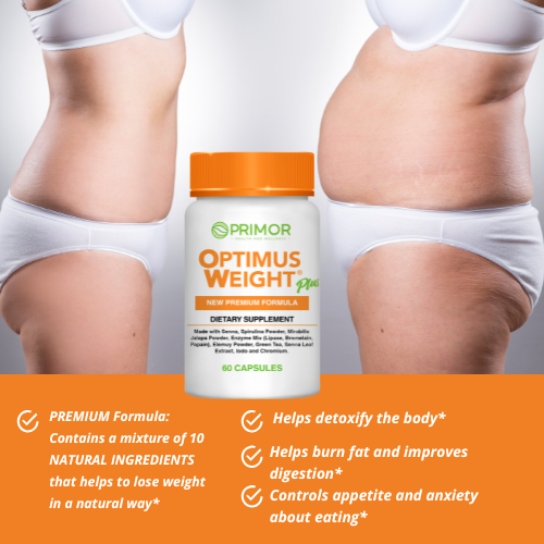 Optimus Weight PLUS NEW!- 4 Month Treatment - Natural & Safe - Promotes Natural Weight Loss - w Spirulina 120 Capsules 2 - Pack