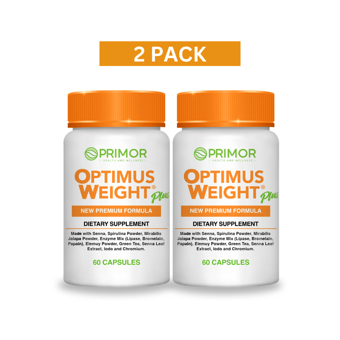 Optimus Weight PLUS NEW!- 4 Month Treatment - Natural & Safe - Promotes Natural Weight Loss - w Spirulina 120 Capsules 2 - Pack