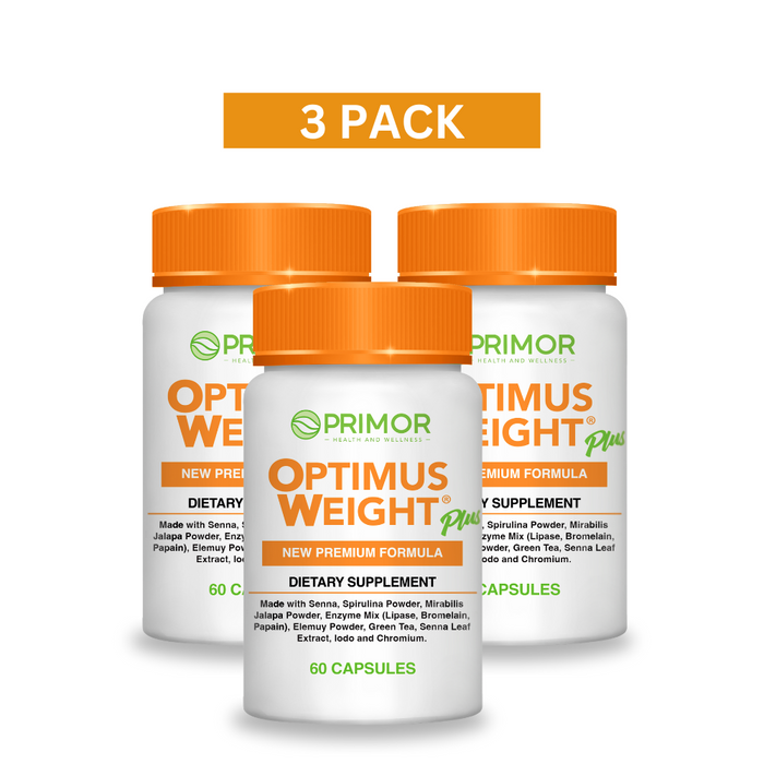 Optimus Weight PLUS NEW!- 6 Month Treatment - Natural & Safe - Promotes Natural Weight Loss - w Spirulina 180 Capsules 3 - Pack