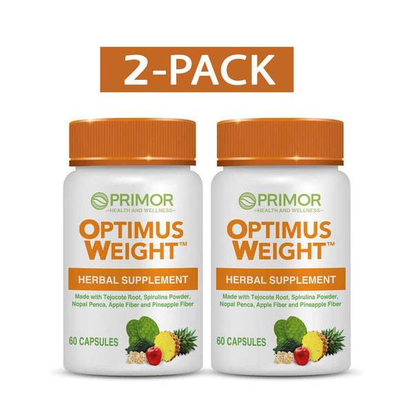 Optimus WEIGHT - 4 Meses Tratamiento - Raíz de Tejocote -Pérdida de Peso Natural y Saludable - 120 Capsules - 2-Pack