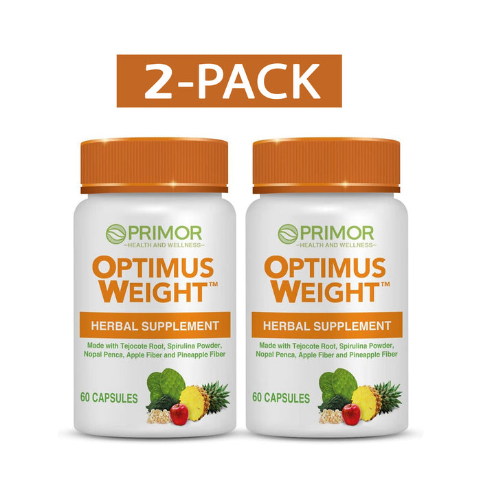 Optimus WEIGHT - Tratamiento de 4 meses - Raíz de tejocote - Pérdida de peso natural y saludable - 120 cápsulas - Paquete de 2