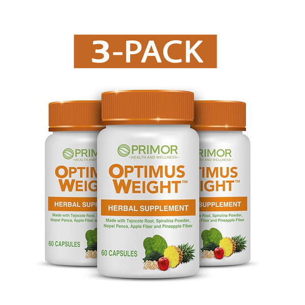 Optimus WEIGHT - 6 Meses Tratamiento - Raíz de Tejocote - Pérdida de Peso Natural y Saludable - 180 Capsules - 3-Pack