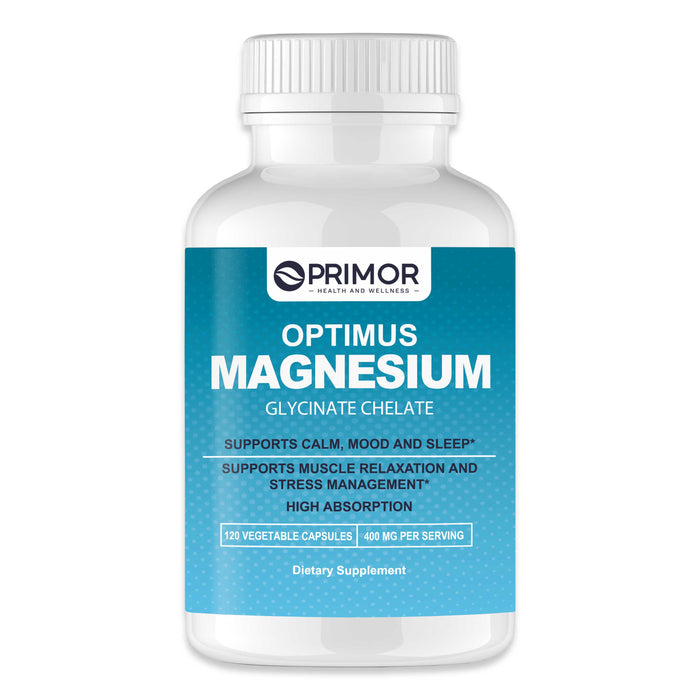 Optimus MAGNESIO Glycinate (Quelato) – Alta Absorción – NON-GMO – Vegano | Apoya la relajación, el estado de ánimo y el sueño | Apoya la relajación muscular y el manejo del estrés.